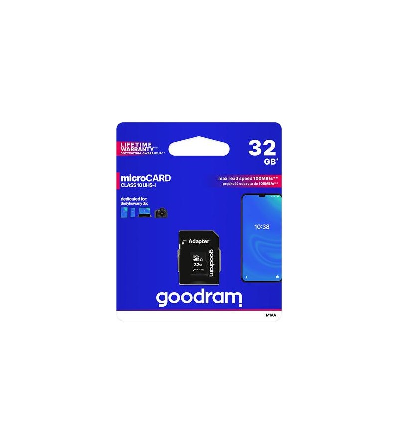 GoodRAM microSD 32GB class 10 UHS I + adapter - retail blister - M1AA-0320R12