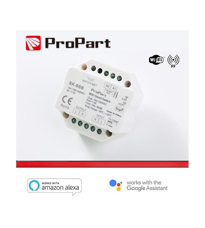 Modulo Smart Pulsante 220V AC 1CHx1.5A Wi-Fi+RF 2.4G