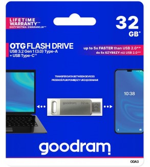 GoodRAM DUALDRIVE OTG 32GB USB 3.2 + type C - ODA3-0320S0R11