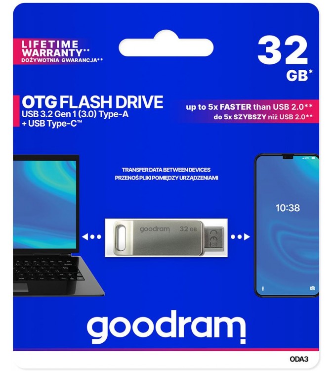 GoodRAM DUALDRIVE OTG 32GB USB 3.2 + type C - ODA3-0320S0R11