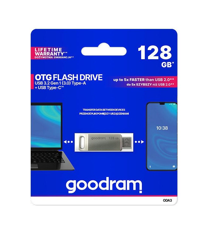 GoodRAM DUALDRIVE OTG 128GB USB 3.2 + type C - ODA3-1280S0R11