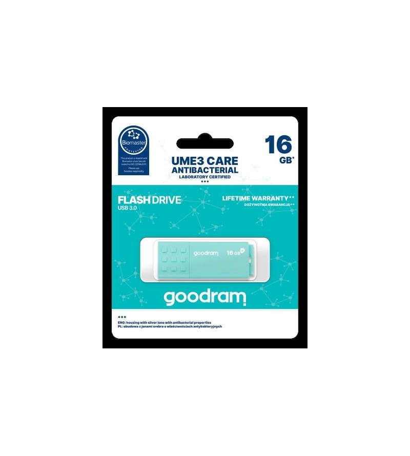 GoodRAM Pendrive 16GB UME3 CARE - ANTIBATTERICA - USB 3.0 - UME3-0160CRR11