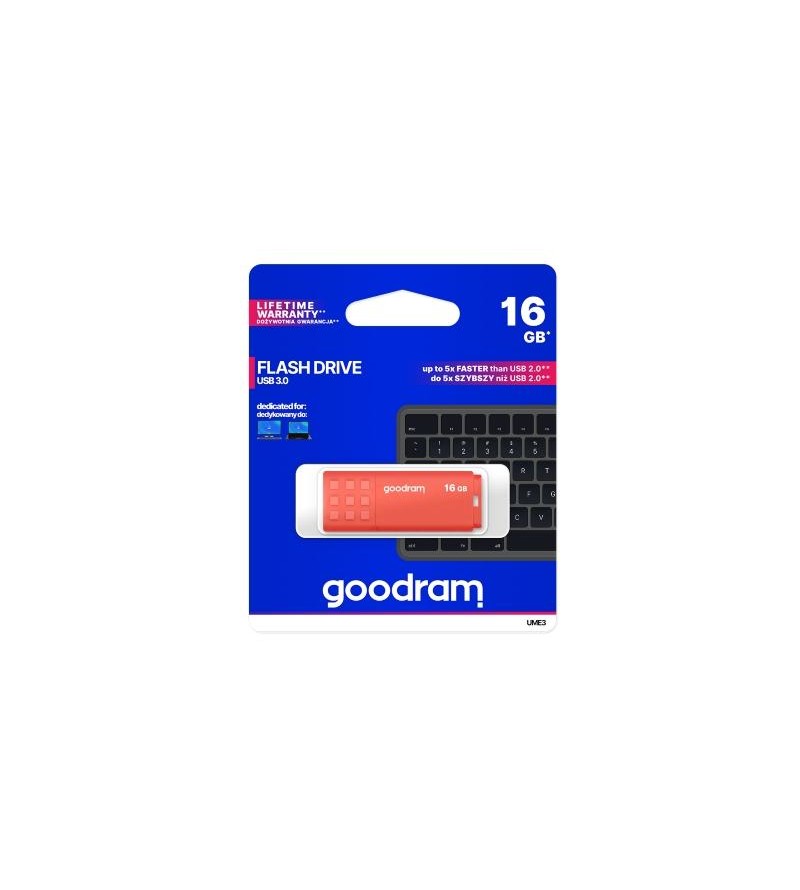 GoodRAM Pendrive 16GB UME3 orange USB 3.0 - retail blister - UME3-0160O0R11