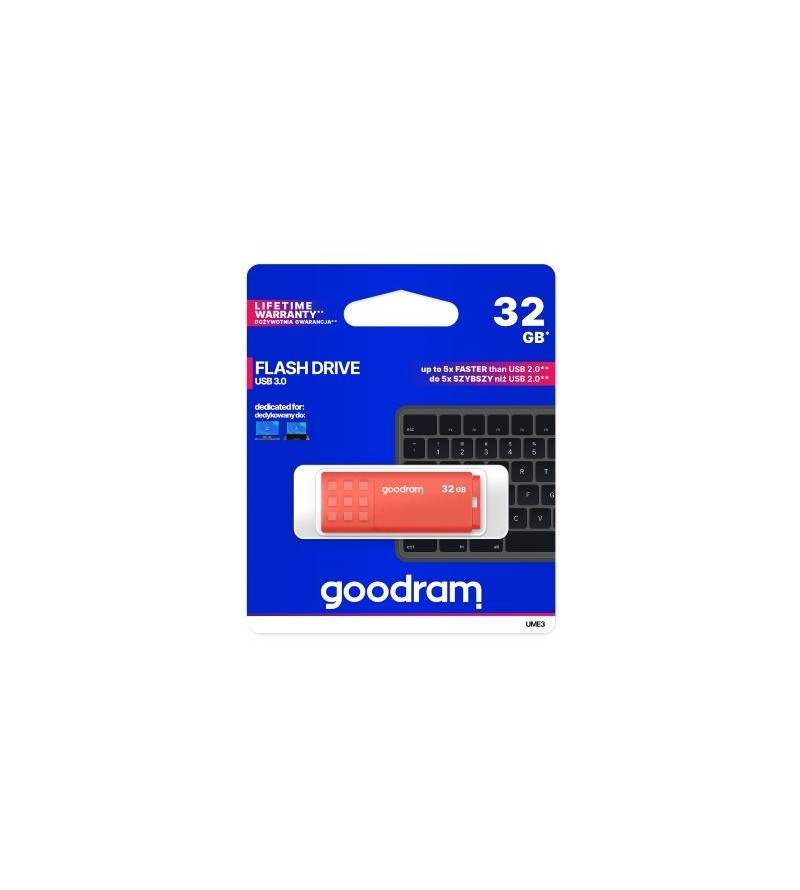 GoodRAM Pendrive 32GB UME3 orange USB 3.0 - retail blister - UME3-0320O0R11