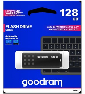 GoodRAM Pendrive 128GB BLACK USB 3.0 - retail blister - UME3-1280K0R11