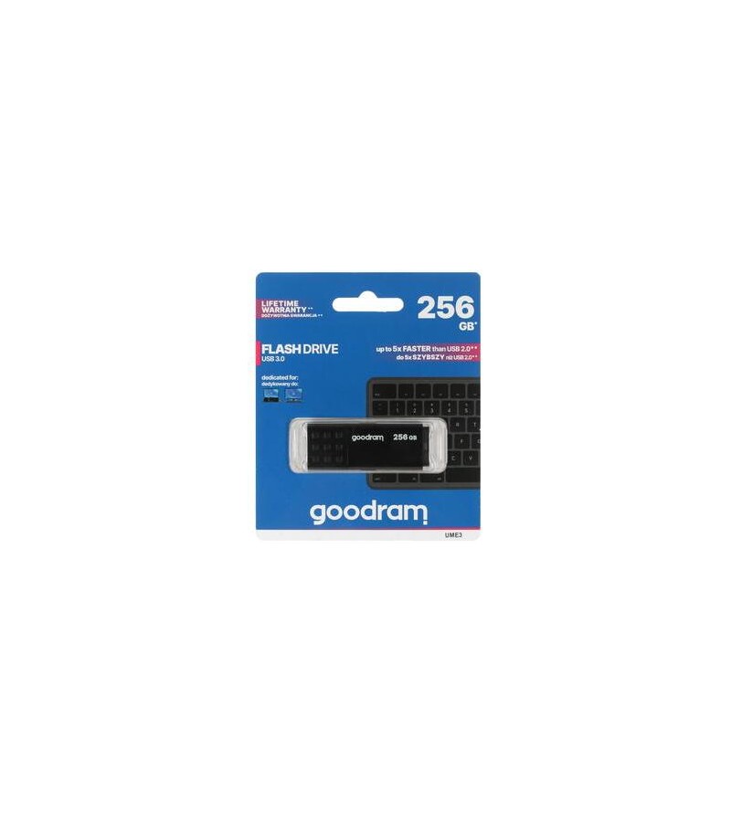GoodRAM Pendrive 256GB BLACK USB 3.0 - retail blister - UME3-2560K0R11