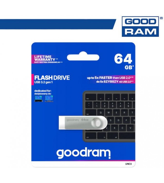 GoodRAM Pendrive 64GB UNO3 USB 3.2 - retail blister - UNO3-0640S0R11