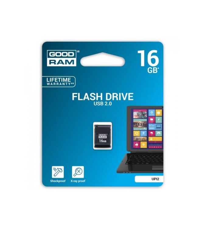 Goodram Pendrive UPI2 16GB USB MINI 2.0 blk - retail blister - UPI2-0160K0R11