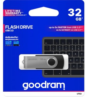GoodRAM Pendrive 32GB UTS3 BLACK USB 3.2 - retail blister - UTS3-0320K0R11