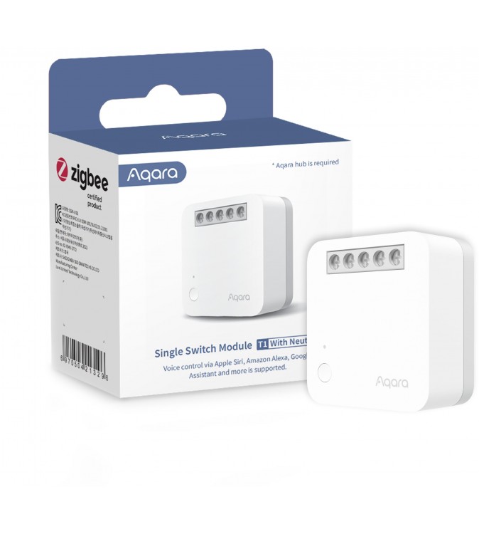 Aqara Modulo Interruttore Singolo T1 (Con Neutro) Luci/Prese/ventilat Zigbee